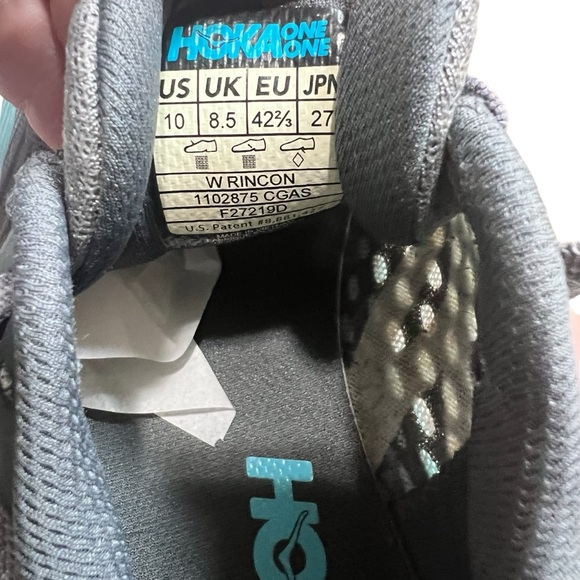Hoka One Rincon 1102875 CGAS Charcoal Gray Aqua Sky Running Shoes Womens Size 10 - Picture 11 of 12